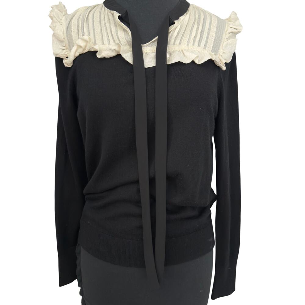 Sandro Paris Ruffle Collar Knit Sweater – Size 1 small